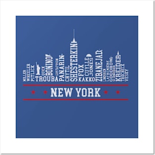 New York R Hockey Roster Skyline 23 Posters and Art